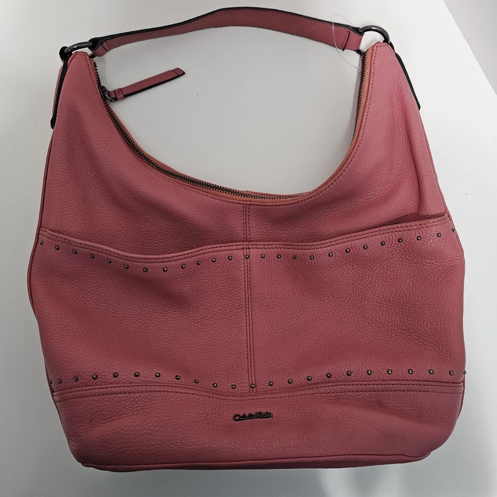 Calvin Klein Avery Hobo Handbag Satchel Pink Salmon Shoulder bag